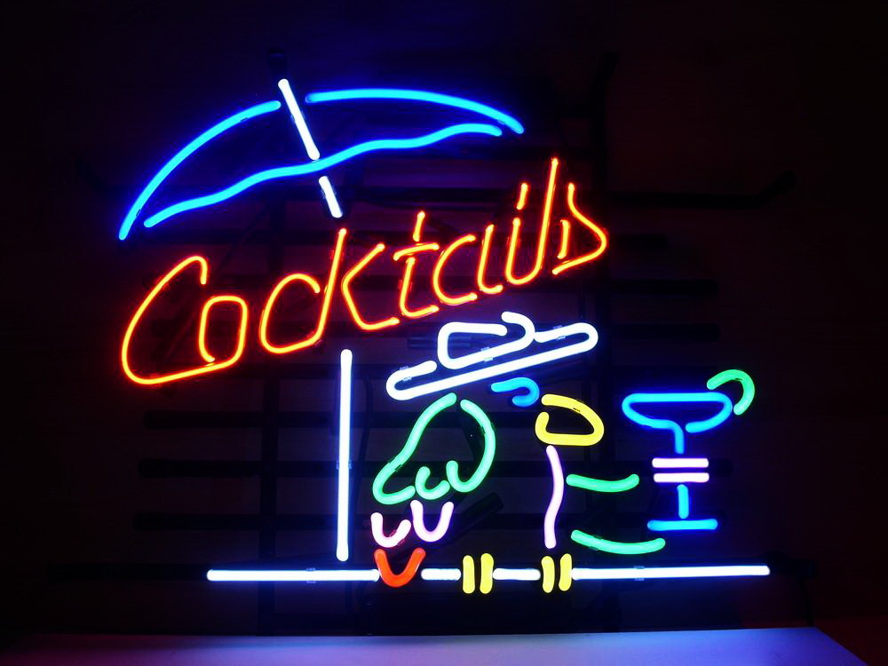 Cocktail Parrot Neon Sign